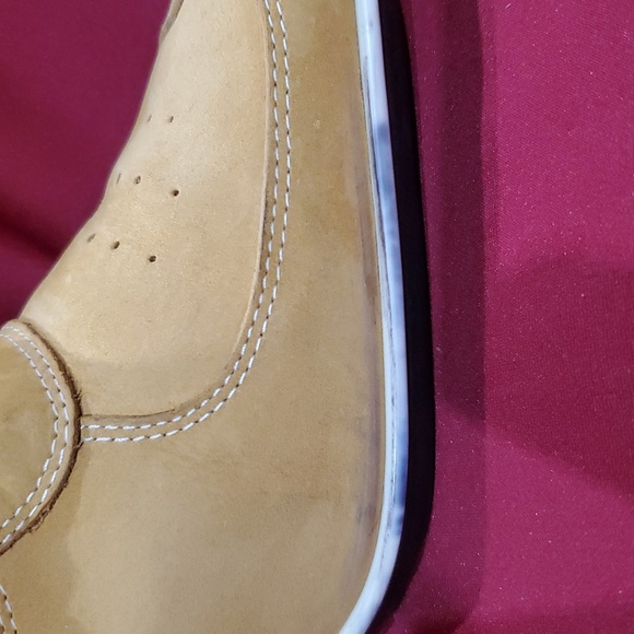 Timberland tan full lace wedge heel squared toe nubuck suede boots - Picture 2 of 10